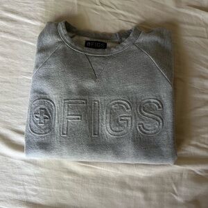 RARE Figs gray off-shift crewneck small